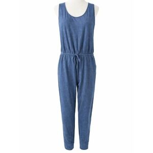 Blue Jogger Jumpsuit Women Lg Sleeveless Drawstring Lanston NWT Revolve Romper